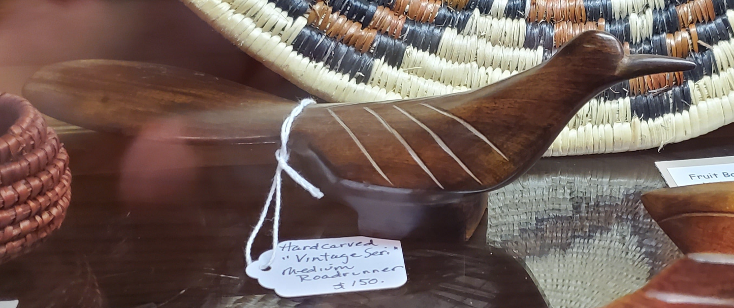 Hand-carved Ironwood Medium Roadrunner, Vintage Seri