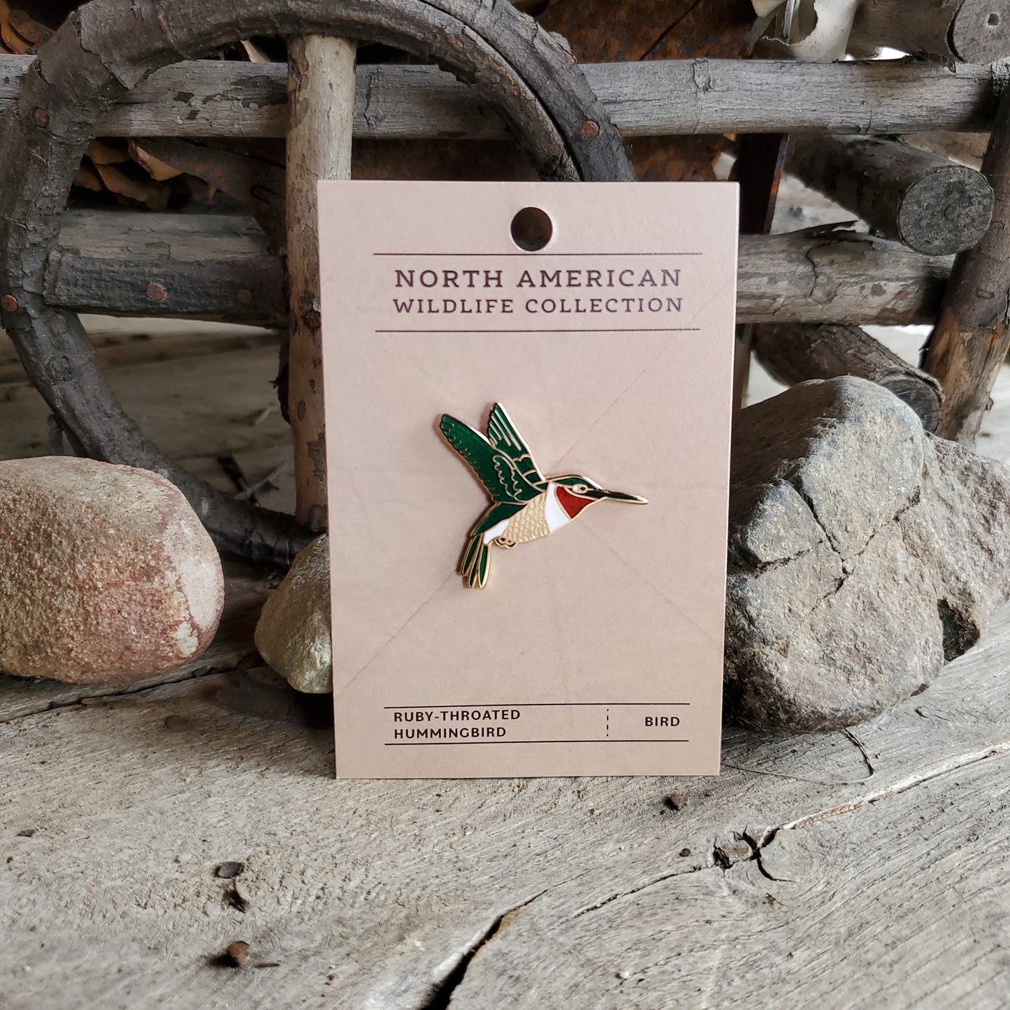 Ruby-Throated Hummingbird Pin